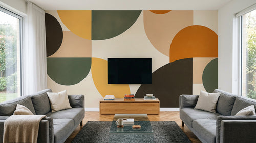 Design A0695 — Papier peint Art Abstrait Bauhaus Coloré - Collection 1 — Novomur