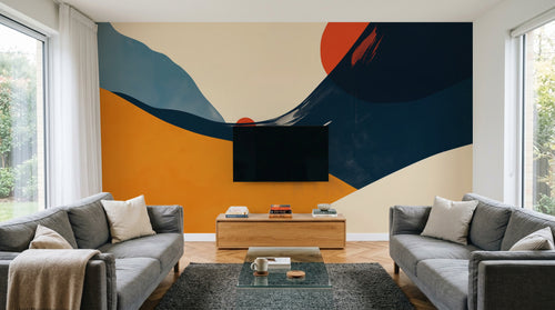 Design A0846 — Papier peint Art Abstrait Bauhaus Coloré - Collection 1 — Novomur