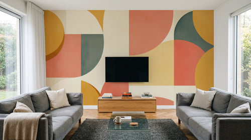 Design F0841 — Papier peint Art Abstrait Bauhaus Coloré - Collection 1 — Novomur