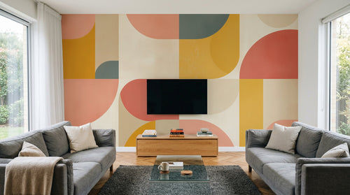 Design F0842 — Papier peint Art Abstrait Bauhaus Coloré - Collection 1 — Novomur