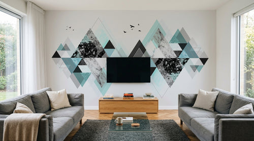 Design SK0638 — Papier peint Géométrique Triangles et Losanges - Collection 2 — Novomur