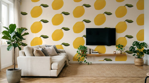 Papier peint Fruits Agrumes Beige - Sur mesure - Design A0339