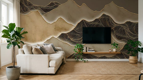 Design D0326 — Papier peint Paysage Montagne Minimaliste - Collection 1 — Novomur
