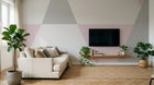 Design L0327 — Papier peint Triangles roses gris pastel scandinave — Novomur