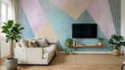 Design SL0107 — Papier peint Triangles pastel beton scandinave — Novomur