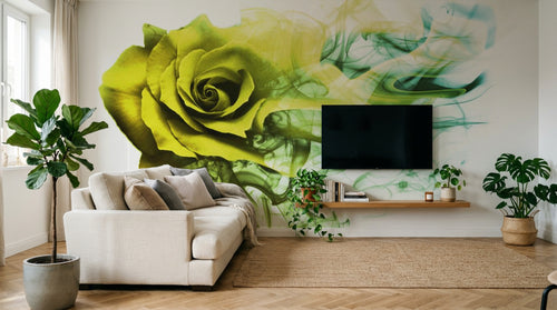 Design SL0269 — Papier peint Rose jaune fumee coloree abstrait — Novomur