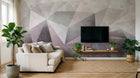 Design SL0391 — Papier peint Triangles gris rose grunge superposes — Novomur