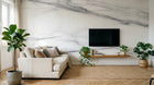 Design SL0412 — Papier peint Marbre Carrara veines grises fluides — Novomur