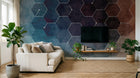 Design SL0734 — Papier peint Hexagones grunge degradient connexions — Novomur