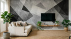 Design SL0828 — Papier peint Triangles gris fonce blanc grunge — Novomur