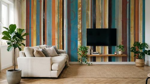Design ZX0235 — Papier peint Art Abstrait Bauhaus Coloré - Collection 1 — Novomur