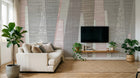 Design ZX0274 — Papier peint Triangles textiles montagne rose gris — Novomur