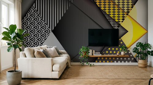 Design ZX0487 — art abstrait bauhaus beige collection 1 — design seul — Novomur