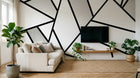 Design ZX0635 — Papier peint Triangles abstraits noir blanc gris — Novomur