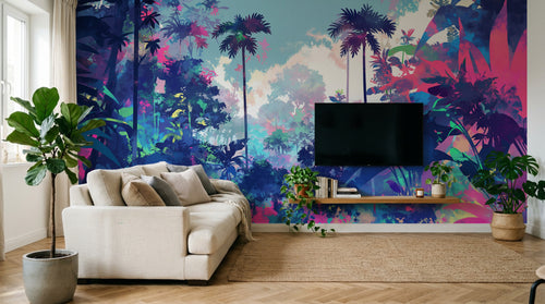 Design A0050 — Papier peint Palmier Tropical Pop Art Vif — Novomur