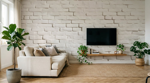 Design A0057 — Papier peint Brique Blanche — Novomur