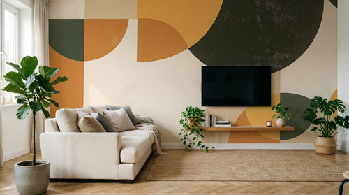 Design A0099 — Papier peint Art Abstrait Bauhaus Coloré - Collection 1 — Novomur