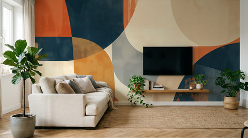 Design A0100 — Papier peint Art Abstrait Bauhaus Coloré - Collection 2 — Novomur