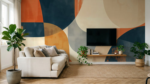 Design A0100 — Papier peint Art Abstrait Bauhaus Coloré - Collection 2 — Novomur