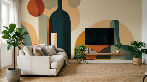 Design A0217 — Papier peint Art Abstrait Bauhaus Coloré - Collection 1 — Novomur