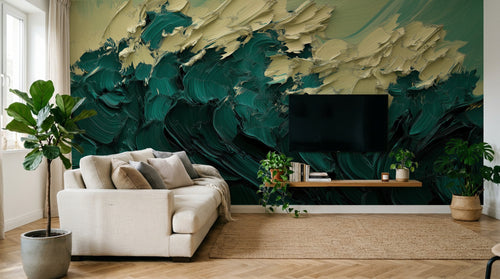 Design A0260 — Papier peint Art Abstrait Vagues et Lignes — Novomur