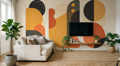 Design A0368 — Papier peint Art Abstrait Bauhaus Coloré - Collection 2 — Novomur