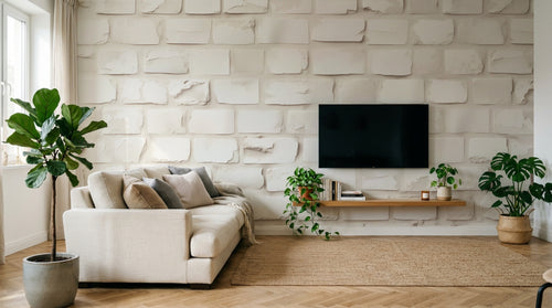 Design A0419 — Papier peint Brique Blanche — Novomur