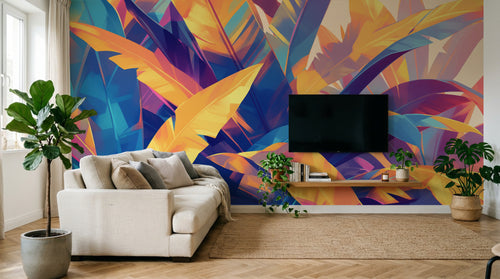 Design A0452 — Papier peint Palmier Tropical Pop Art Vif — Novomur
