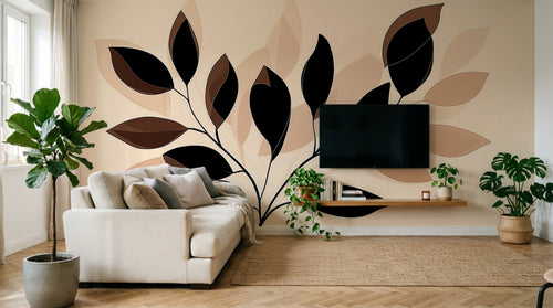 Design A0512 — Papier peint Botanique Feuilles Sombres — Novomur