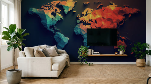 Design A0581 — Papier peint Carte du Monde — Novomur