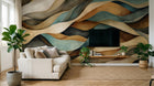 Design A0584 — Papier peint Art Abstrait Vagues et Lignes — Novomur