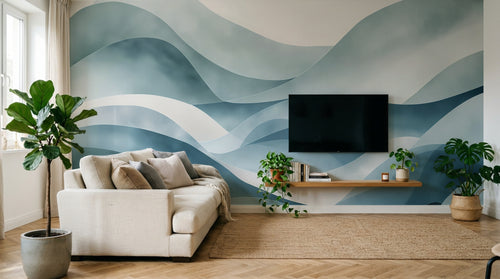 Design A0612 — Papier peint Art Abstrait Vagues et Lignes — Novomur