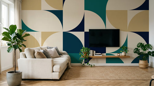 Design A0678 — Papier peint Art Abstrait Bauhaus Coloré - Collection 1 — Novomur