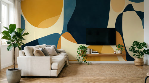 Design A0738 — Papier peint Art Abstrait Bauhaus Coloré - Collection 2 — Novomur