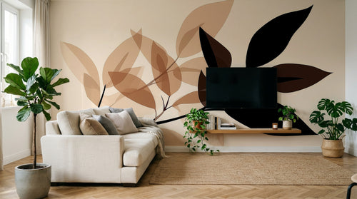 Design A0786 — Papier peint Botanique Feuilles Sombres — Novomur