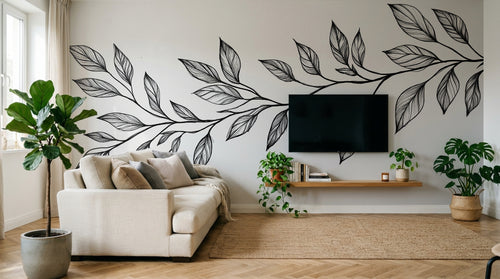 Design A0816 — Papier peint Botanique Feuilles Sombres — Novomur