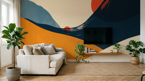 Design A0846 — Papier peint Art Abstrait Bauhaus Coloré - Collection 1 — Novomur