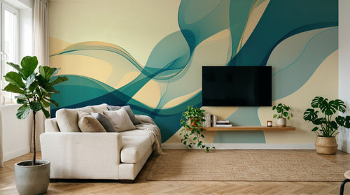 Design A0847 — Papier peint Art Abstrait Vagues et Lignes — Novomur
