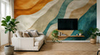 Design A0955 — Papier peint Art Abstrait Vagues et Lignes — Novomur