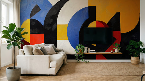 Design A0967 — Papier peint Art Abstrait Bauhaus Coloré - Collection 2 — Novomur