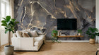 Design D0207 — Papier peint Marbre Noir et Or Luxe - Collection 2 — Novomur