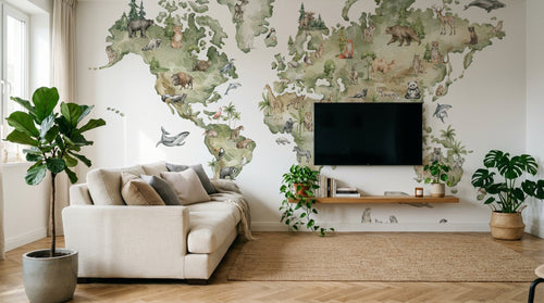 Design D0961 — Papier peint Carte du Monde — Novomur