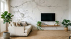 Design D0987 — Papier peint Marbre Blanc Classique - Collection 2 — Novomur