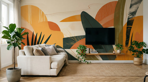 Design F0244 — Papier peint Art Abstrait Bauhaus Coloré - Collection 1 — Novomur