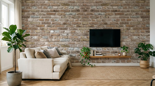 Design F0526 — Papier peint Brique Blanche — Novomur