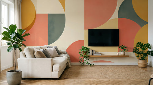 Design F0841 — Papier peint Art Abstrait Bauhaus Coloré - Collection 1 — Novomur