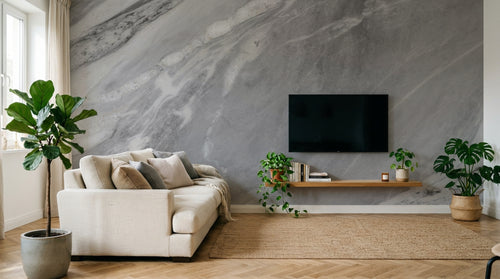 Design SK0053 — Papier peint Marbre Blanc Classique - Collection 2 — Novomur