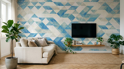Design SK0080 — Papier peint Géométrique Triangles et Losanges - Collection 2 — Novomur