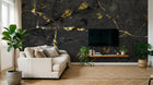 Design SK0428 — Papier peint Marbre Noir et Or Luxe - Collection 2 — Novomur