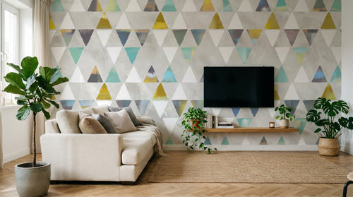 Design SK0624 — Papier peint Géométrique Triangles et Losanges - Collection 2 — Novomur